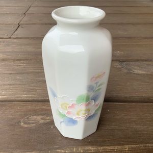 Vintage Otagiri Japan peony bud vase hand painted floral pastel